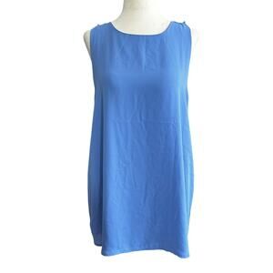 Loft Blue Racerback Ruffles Lined Blouse Women's Size Medium | 38-12